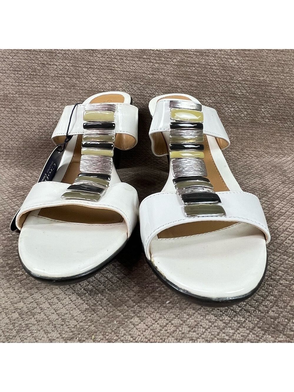 Croft & Barrow Sole (sense)ability Maxine White Wedge Sandals Heels size 10 NWT